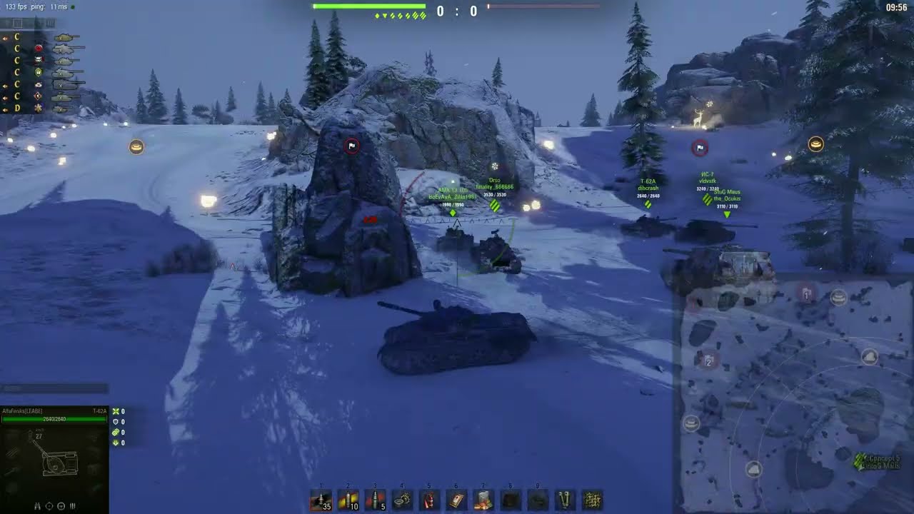 MT 7x7 Режим "Натиск" Ледяной тигр на  Т62А - Поражение