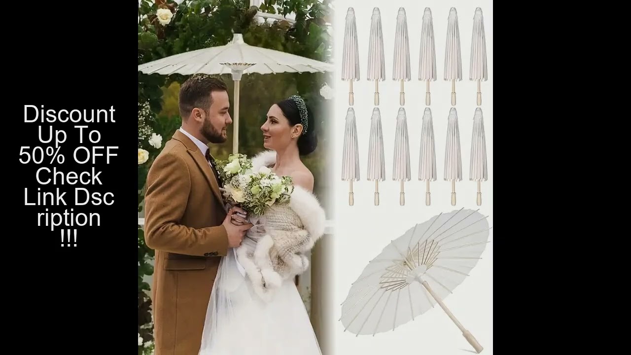 30-1PCS White Paper Parasol Umbrellas DIY Photo Cosplay Prop Bamboo Umbrella For Wedding Party Summe