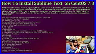 How To Install Sublime Text  on CentOS 7.3