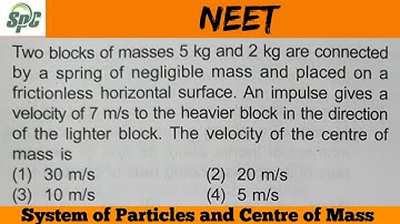 Two blocks of masses 5 kg and 2 kg are connected by a spring of negligible mass and placed on a fric