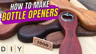 How to make amazing bottle openers using 14 different brazilian woods. DIY. Awesome handcrafts