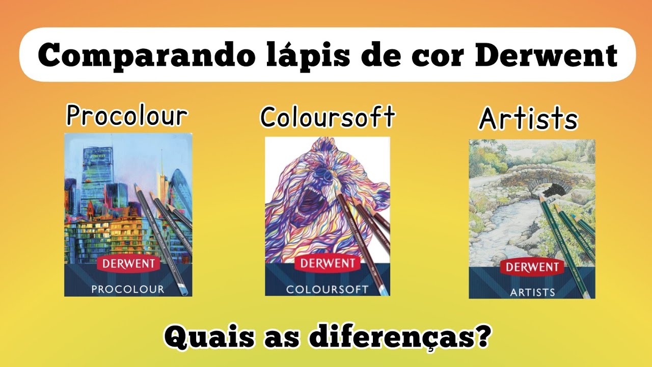 Comparando os lápis de cor Derwent Procolour, Artists e Coloursoft