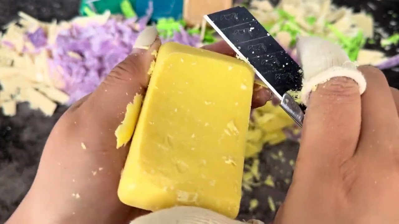 Shaving Colorful Soap #SoapCarving #SoapCutting #ASMR #Satisfying #OddlySatisfying #Relaxing #Soap