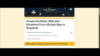 Last Day to Fill Arcade Facilitator Form