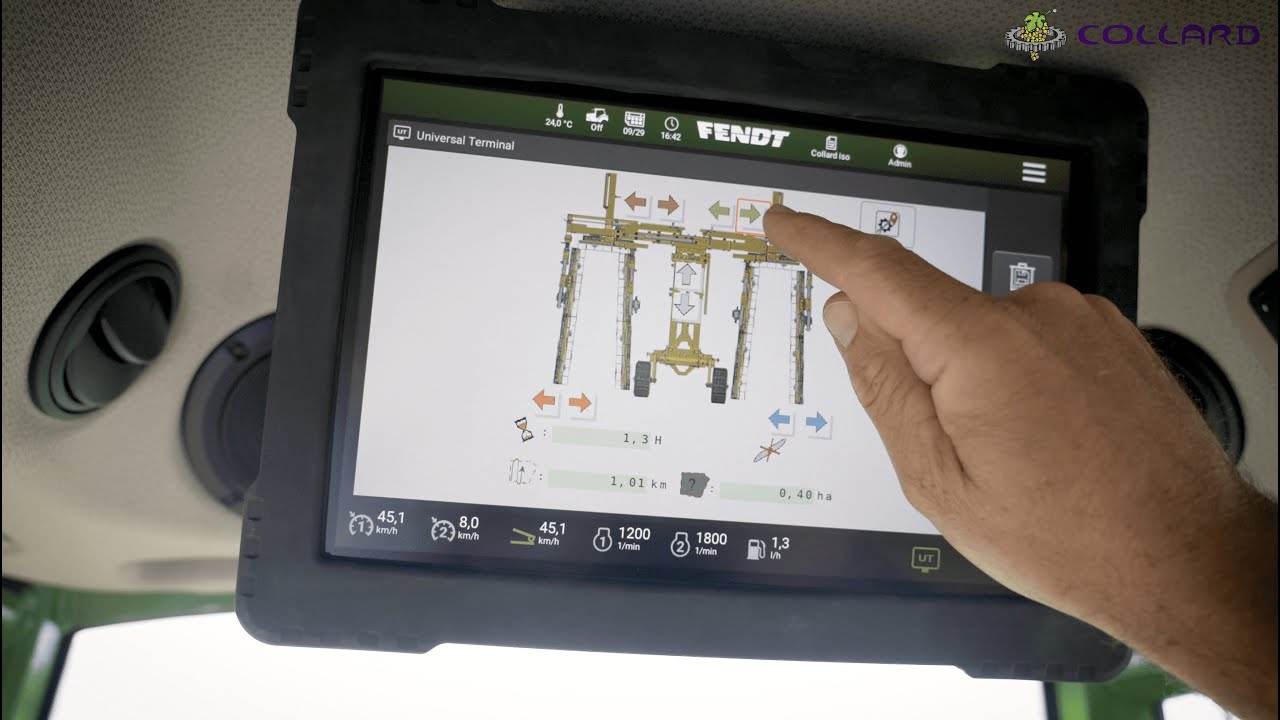 Rogneuse COLLARD 2 rangs arrière en commandes ISOBUS / COLLARD vine trimmer with ISOBUS controls