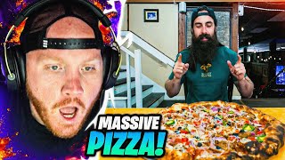 TIMTHETATMAN REACTS TO MASSIVE UNBEATEN PIZZA CHALLENGE