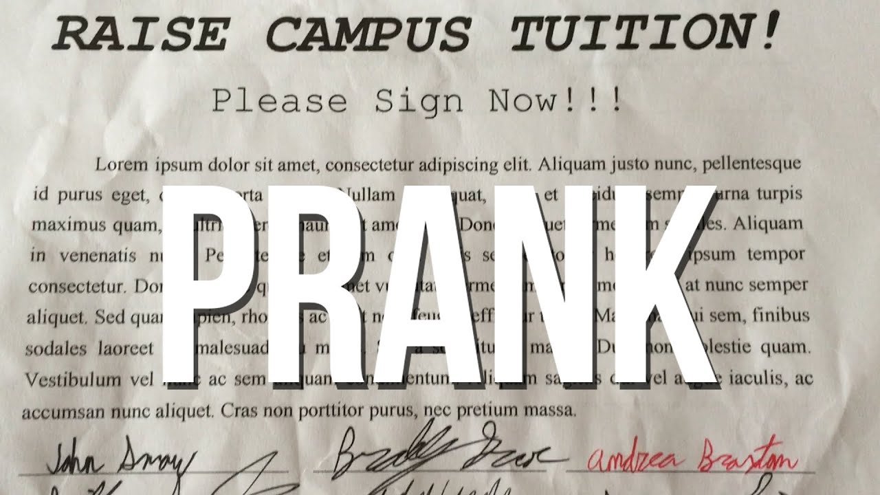 Raise Campus Tuition Prank! (Social Experiment) - YouTube