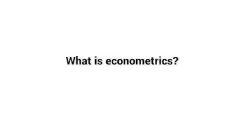 What is econometrics ?