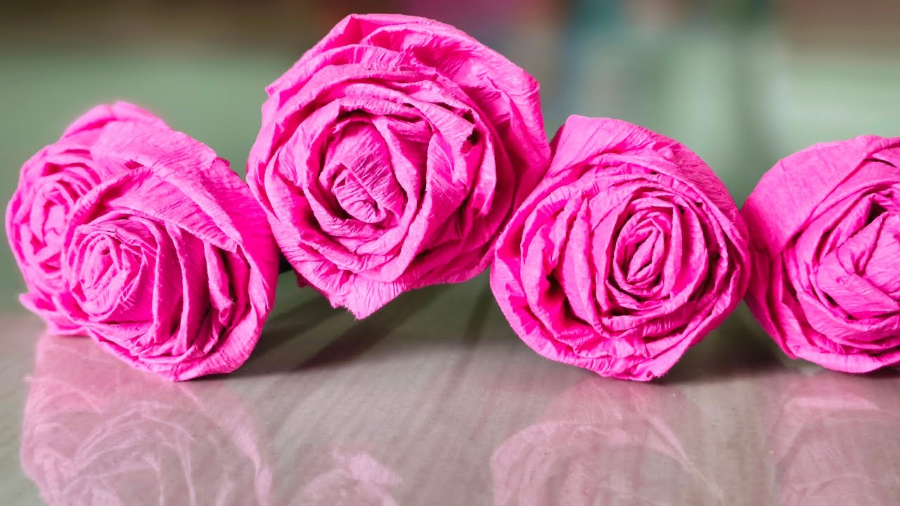 Twiated Paper Roses How To Make Twisted Crepe Paper Roses/Simple Rose Flower Making#diy # ...