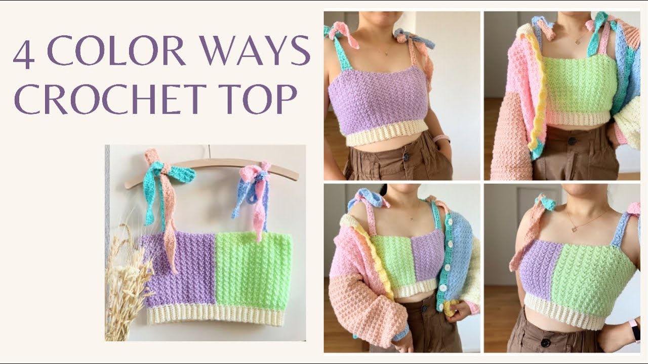 トップス Mix Yarn Crochet Top Mix Yarn Crochet Top