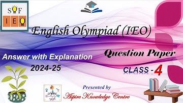 IEO Class 4 Question Paper 2024 Set-C | SOF IEO Olympiad Class 4 | Class 4 IEO Answer Key #v13