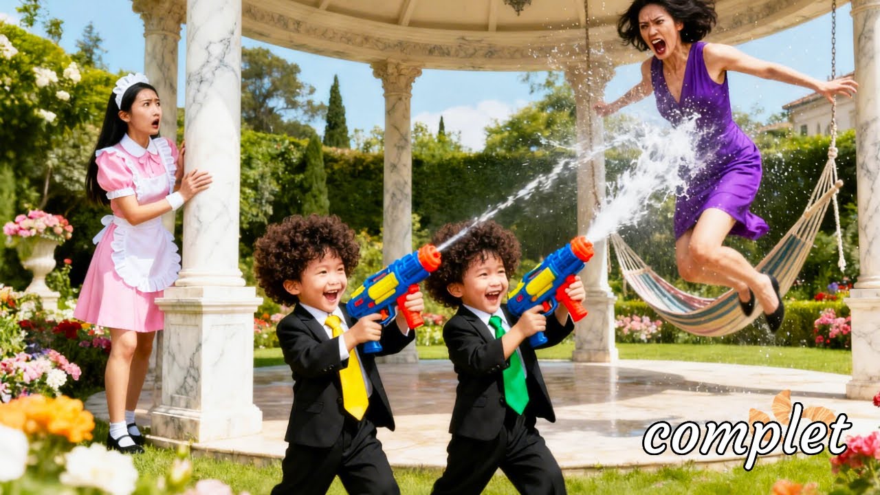 Les jumeaux chassent la cruelle fiancée du PDG au water guns et étreignent servante!Destin renversé!