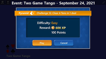Two Game Tango Game #12 | September 24, 2021 Event | Pyramid Easy