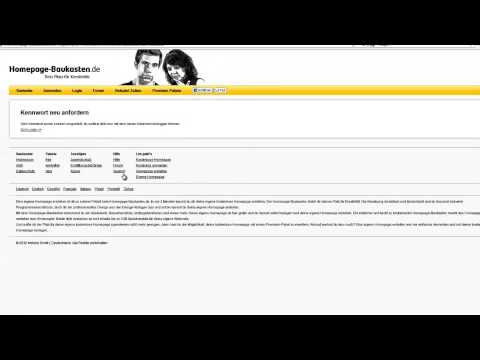 Homepage-Baukasten.de Tutorial: Passwort vergessen
