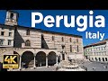 Perugia, Italy Walking Tour (4k Ultra HD 60fps) – With Caption