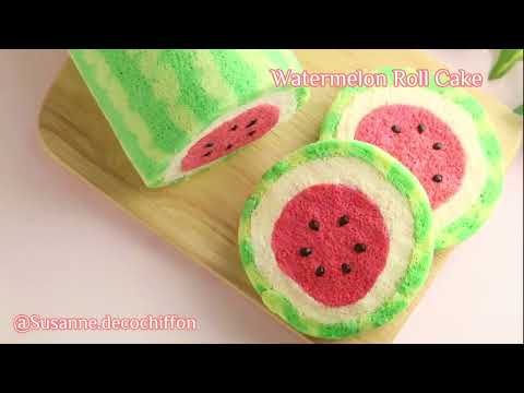 Watermelon Chiffon Roll Cake!