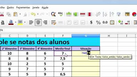 Como usar a fórmula se no LibreOffice?