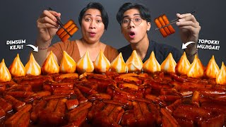 NGILER ABIS!! MUKBANG TOPOKKI JUMBO PAKE DIMSUM   KEJU MOZZARELLA!!