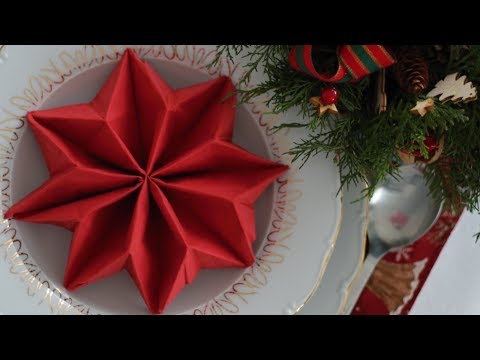 Vánoční hvězda z ubrousku | Napkin folding Christmas Star