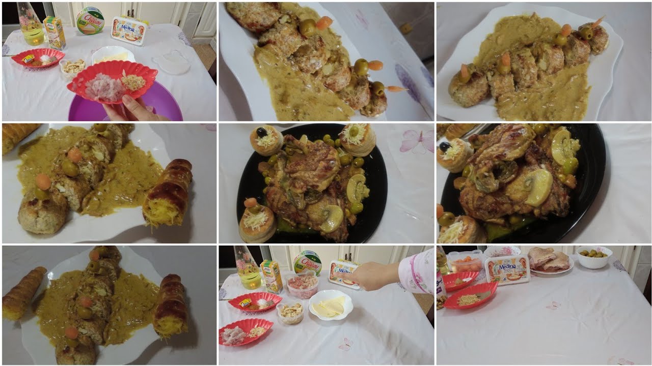 #رمضانيات مع مينا4/طاجين زيتون بشوميينيو و لي فولفو و رولي فارسي بالجبن و صلصة بيضاء بالفطر بنة روعة