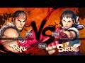Ultra Street Fighter IV Versus Mode Ryu vs Sakura Hardest Fight (Japenese Vocie)