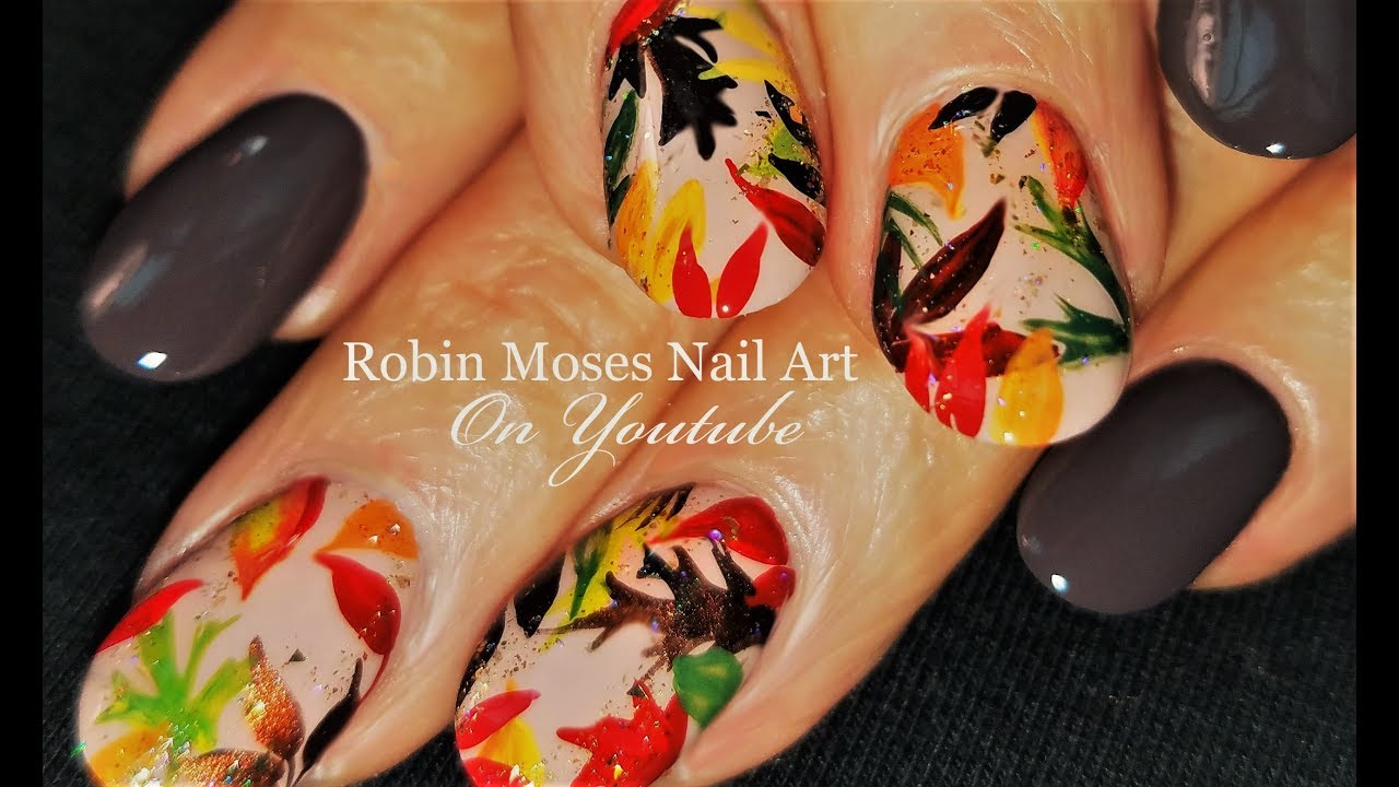 1. Leaf Nail Art Designs for a Chic and Natural Look - wide 10