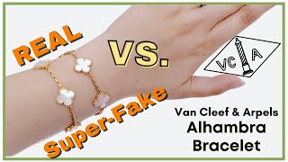 [REAL vs. FAKE] VCA Vintage Alhambra Bracelet - Comparing SUPER-FAKE to Genuine | My First Luxury screenshot 5