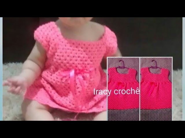 VESTIDO DE CROCHÊ INFANTIL RODADO DE 0 A 6 MESES PARTE 1/2 