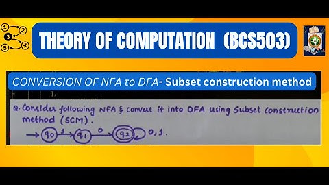 Automata Theory | Conversion of NFA to DFA using SUBSET CONSTRUCTION Method| Problem 2 | TOC- BCS503