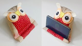 DIY Handphone Stand Holder | Fabric Owl | Mobile Stand for Study | Phone Pillow