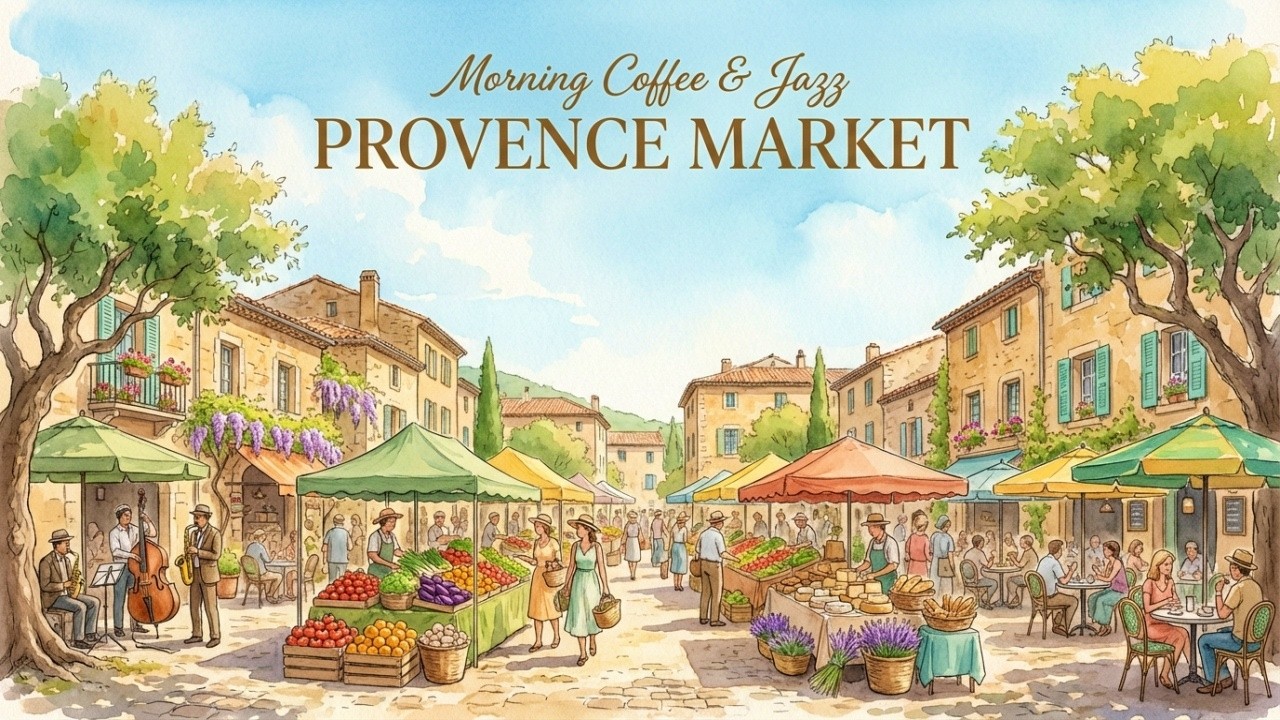 PROVENCE MARKET 🍎 French Instrumental Music Morning Coffee Playlist | Southern France Village Vibes
