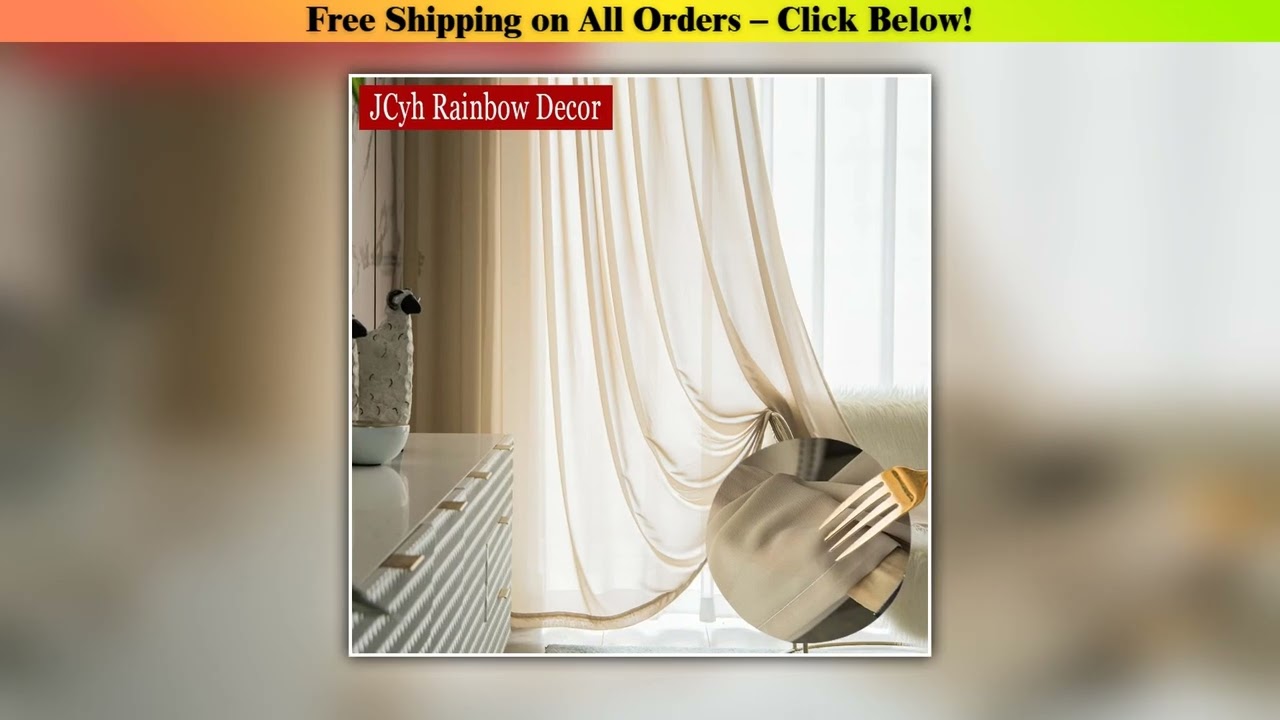 Solid Tulle Curtains for Living Room Bedroom Thick Brown Sheer Curtains for Window Blind Voilage