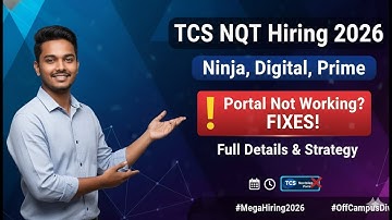 TCS NQT Hiring 2026 | TCS Nextstep Portal not Working | TCS Ninja, Digital, Prime | Full Details