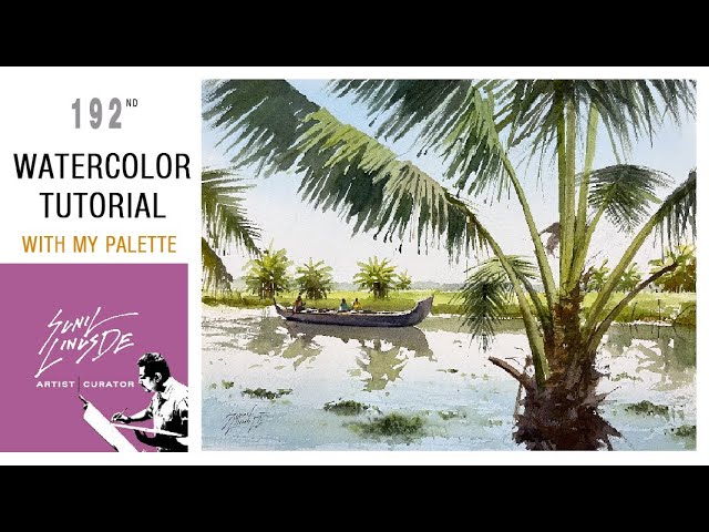 Simple water color landscape painting - light and shadow - By artist Sunil  Linus De - YouTube