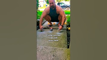 Raising sunken sidewalk 2" with can spray foam #DIY