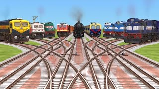 NINE TRAINS INDIAN EXPRESS ON CROSSING AT CORVED RISKY RAILROAD TRICKS/train sim world4