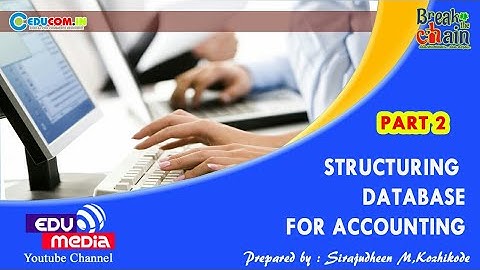 #2: Class XI; Accountancy : Structuring Database Designing for Accounting