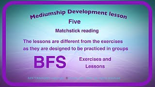 Mediumship development lesson 5 (by medium Sandra Bell) BFS