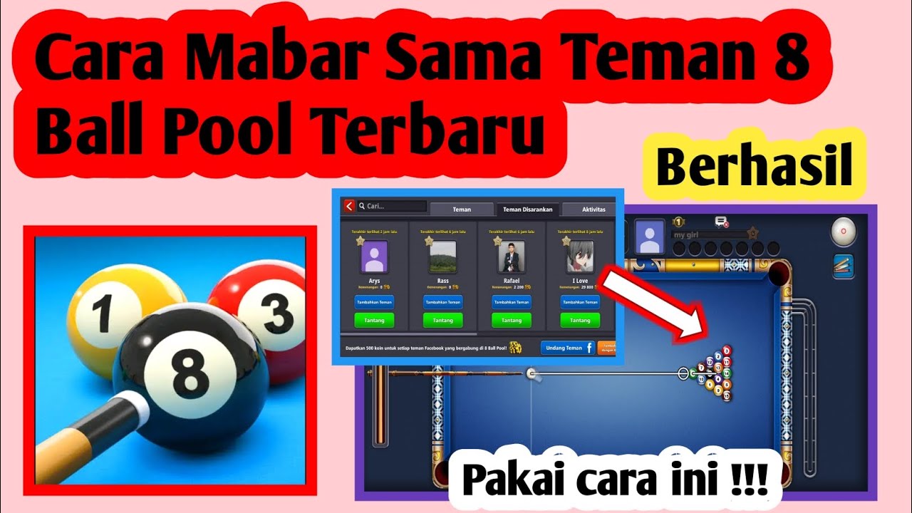 Cara Mabar Game 8 Ball Pool Cara Main Bareng Teman 8 Ball Pool YouTube
