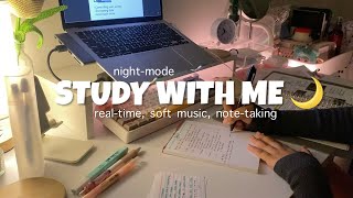 1 hour study with me ✍️ | real-time, no breaks, relaxing piano music, making notes