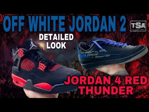 Jordan 4 Retro Red Thunder Size 9 No Box A Ma Maniere Off White