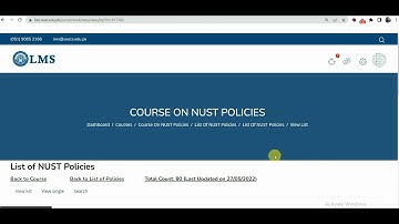 How to Access the LMS Course on NUST Policies