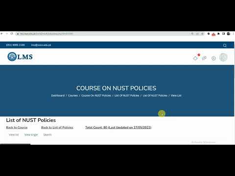 How to Access the LMS Course on NUST Policies