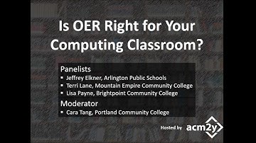 ACM2Y Panel - Is OER Right for Your Computing Classroom? - Jan 27, 2023