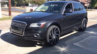 2014 Audi Q5 on 22” Azara-503 Black & Machined Wheels with Lexani 265/35-22 Tires.