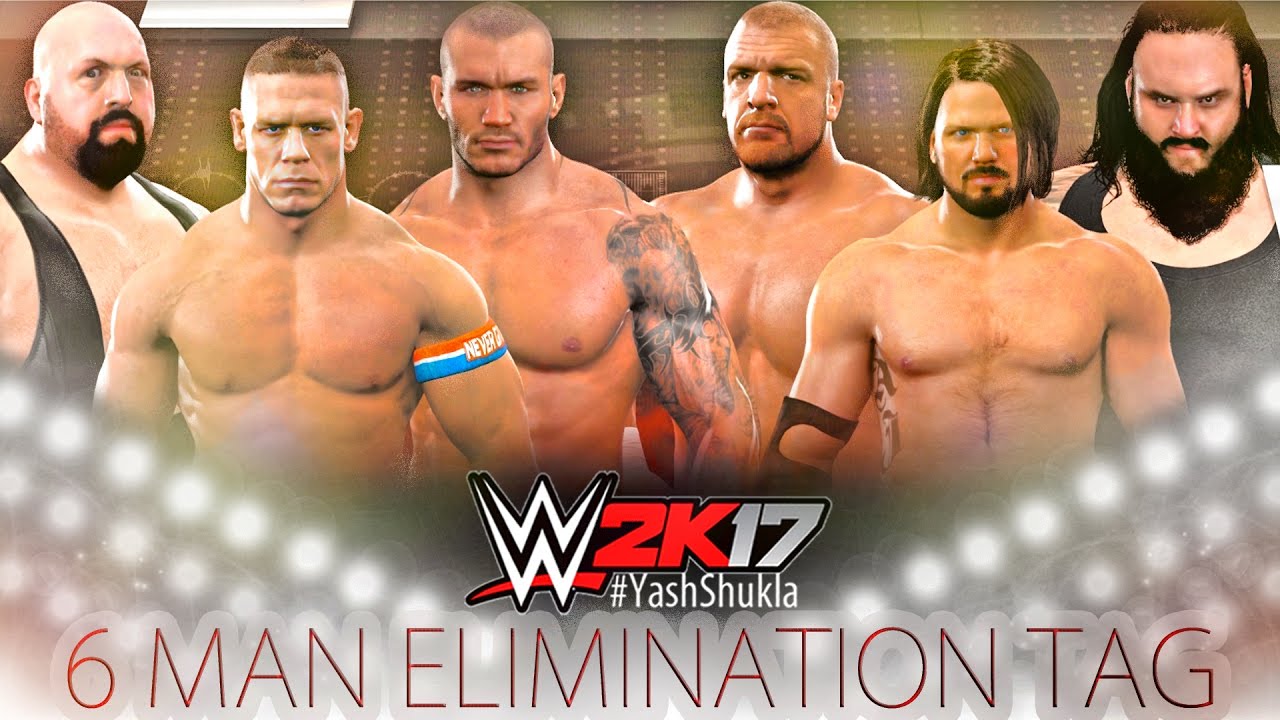 WWE 2K17 John Cena Randy Orton Big Show vs Triple H AJ Styles Braun Strowman