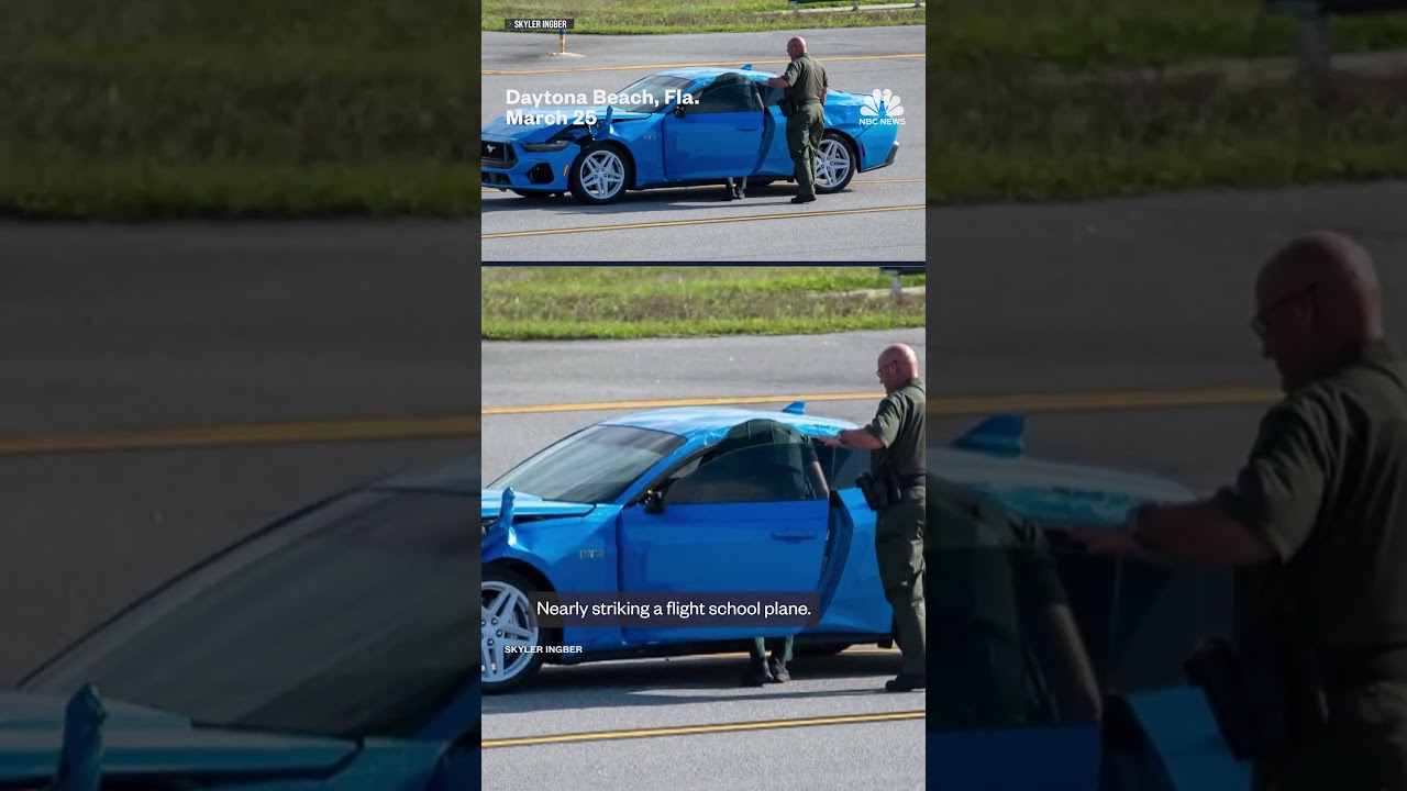 Florida man appears to drive car through airport gate