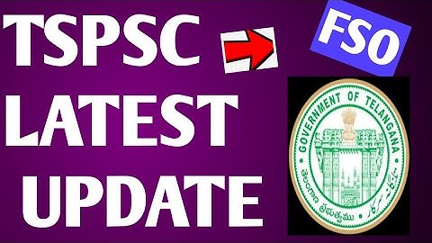 TSPSC Latest update FSO Selected list released 2020..