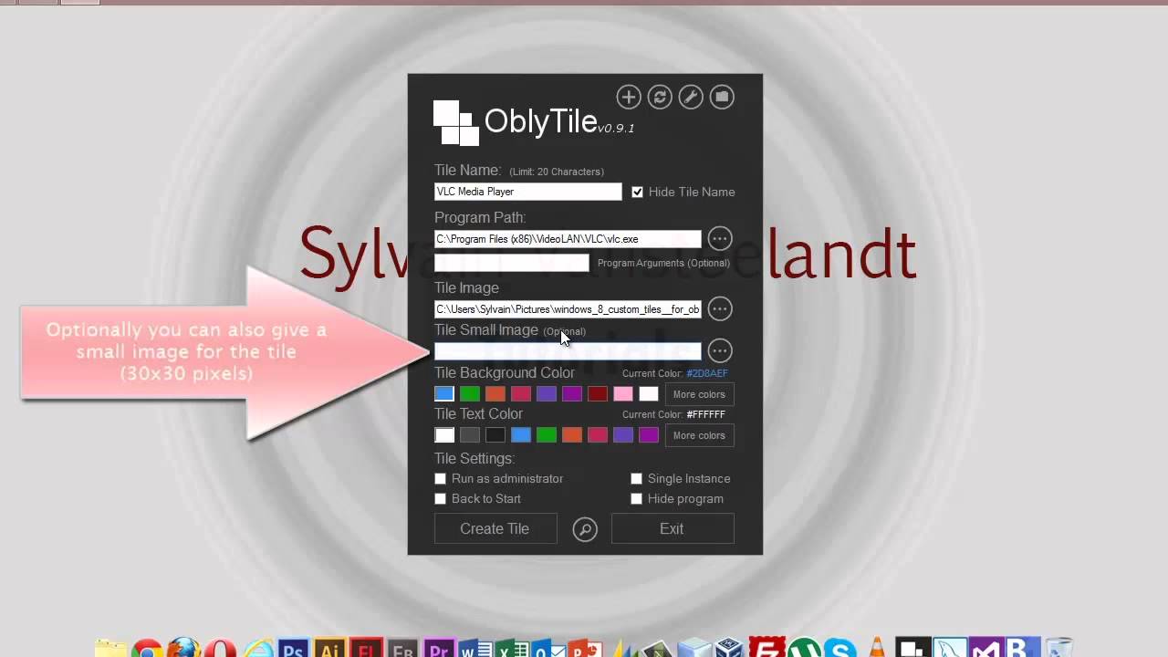 Screencast OblyTile v0.9.1 - How to make a Windows 8 Start Screen tile ...