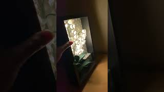 Crochet Lily of the valley with LED lamp in picture frame #art #flowers #diy #crochet #crochetflower